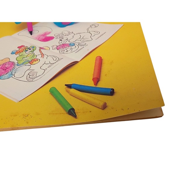 Vintage 1986 Popples' ABC‎ Coloring Book -Happy House 1 Page Has An Ink Spot - Picture 3 of 11